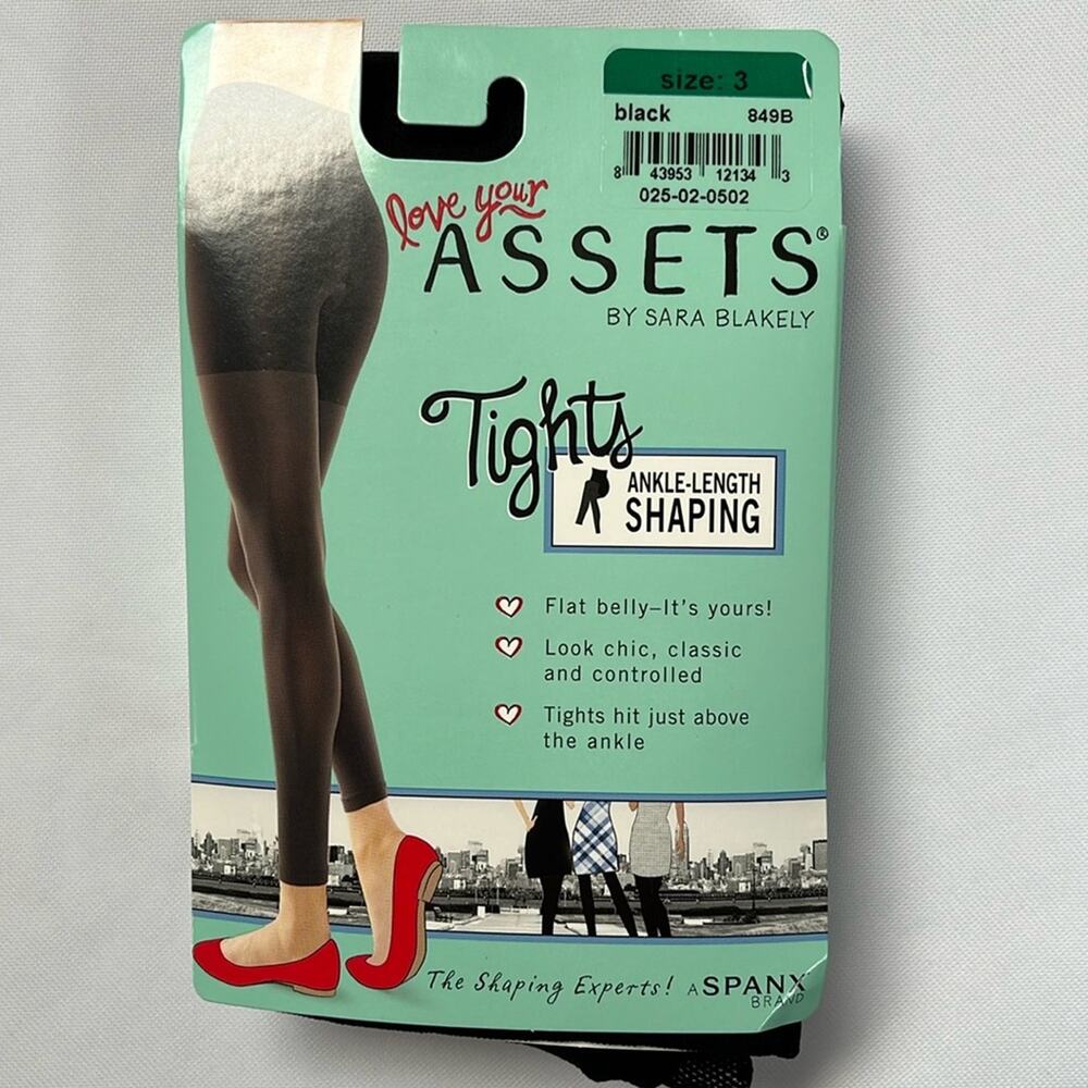 Spanx Love Your Assets Ankle Length Shaping Tights Black Size 3 Slims Tummy Hips